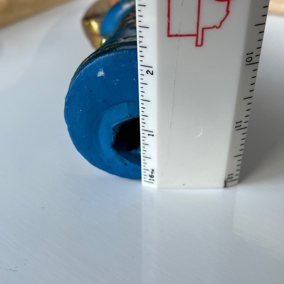 Vintage Japan Angel Figurines Pair Blue Green Gold Halo Praying Christmas Decor - Picture 12 of 13